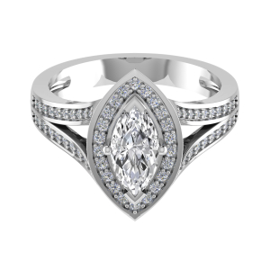 Emmylou Lab-Created Marquise cut 4 Prong  Cluster Diamond Ring