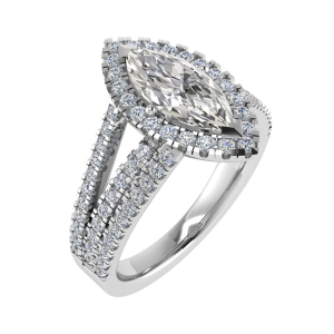 Lola Lab-Created Yellow Gold 4 Prong Cluster Diamond Ring