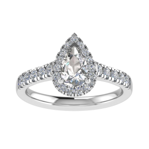 Liona Lab-Created Pear cut 3 Prong  Cluster Diamond Ring