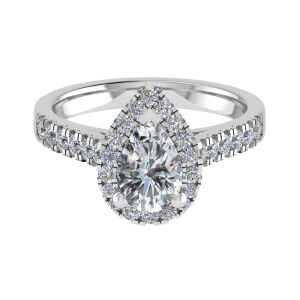 Eryn Lab-Created Pear cut 3 Prong  Cluster Diamond Ring