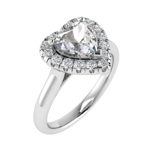 Elani Lab-Created Heart cut 3 Prong  Everyday Diamond Ring