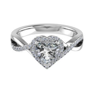 Ema Lab-Created Heart cut 3 Prong  Everyday Diamond Ring