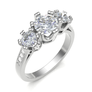 Darolyn Lab-Created Rose Gold 4 Prong 3 Stone Diamond Ring