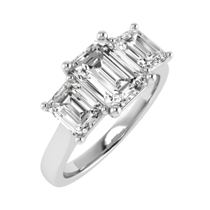 Darin Lab-Created Rose Gold 4 Prong Trilogy Engagement Diamond Ring
