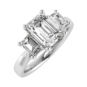 Deondra Lab-Created Rose Gold 4 Prong Trilogy Engagement Diamond Ring