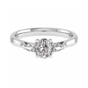 Melissa  Natural Diamond Trilogy Engagement Ring