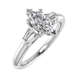 Deloris Natural Rose Gold 6 Prong Trilogy Engagement Diamond Ring