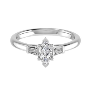 Deloris Natural Marquise cut 6 Prong  Trilogy Engagement Diamond Ring