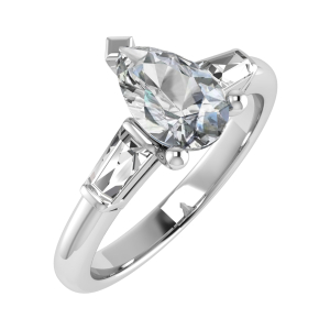 Delisha Lab-Created Yellow Gold Prong 3 Stone Diamond Ring