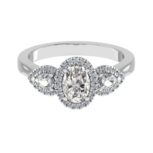 Daisi 0.50 - 1.25 Carat Lab-Created Oval cut 4 Prong  3 Stone Diamond Ring