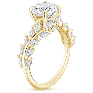  Cim Natural Diamond 4 Prong Set Side Stone Engagement Ring