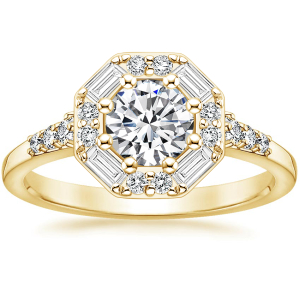  Berte 0.20 - 3.00 Carat Natural Diamond Round cut 8 Prong Side Stone Engagement Ring