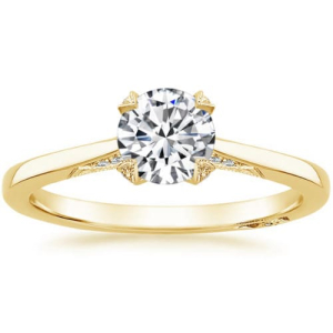 Carina 0.20 - 3.00 Carat Natural Diamond Round cut 4 Prong Side Stone Engagement Ring