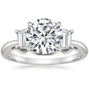 Martina 0.20 - Carat Natural Round cut 4 Prong 3 Stone Diamond Engagement Ring