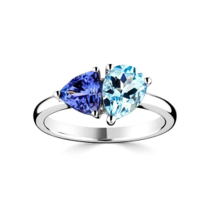 Kalliope Aquamarine Prong Statement Diamond Ring