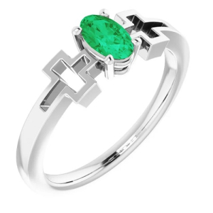 Oceana Emerald  Diamond Ring