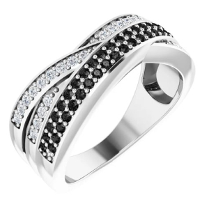 Yessica White Gold Black Diamond Ring