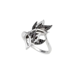 Zanyla White Gold Black Diamond Ring