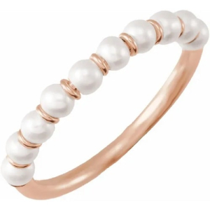 Yari Pearl Rose Gold Gemstone Diamond Ring