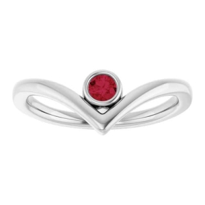 Delphia Natural Ruby Silver Bezel  Diamond Ring