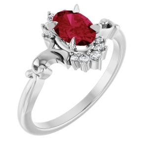 Zuriel Natural Ruby  Diamond Ring