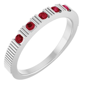 Xola Natural Ruby Silver  Diamond Ring