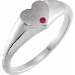 Zanai Natural Ruby Silver  Diamond Ring
