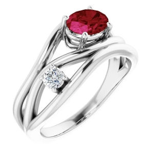 Lucy Natural Ruby  Diamond Ring