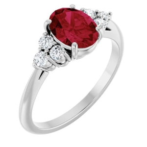 Leila Natural Ruby  Diamond Ring