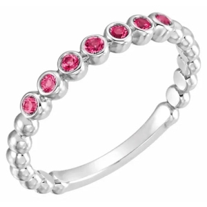 Kaylani Natural Ruby Silver  Diamond Ring