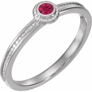 Jane Natural Ruby Silver  Diamond Ring