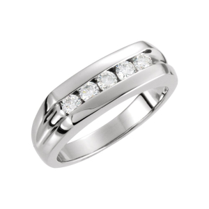 Defena 0.12 Carat Lab-Created Round cut Bezel  5 Stone Diamond Ring