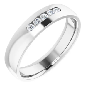 Dedre 0.10 Carat Lab-Created Round cut Bezel  5 Stone Diamond Ring