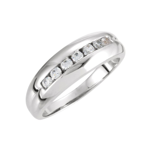 Doloris Lab-Created Rose Gold Bezel 7 Stone Diamond Ring