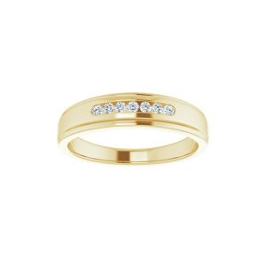 Dinalee Natural Yellow Gold Bezel 7 Stone Diamond Ring