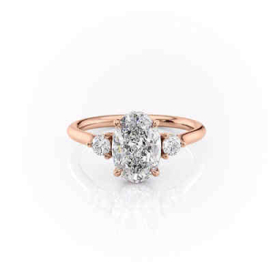Jenefa Lab-Created Rose Gold Trilogy Engagement Diamond Ring