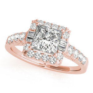 Kamilla Natural Rose Gold Halo Engagement Diamond Ring