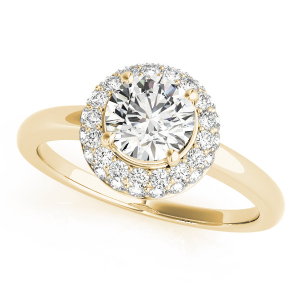 Linden Natural Yellow Gold Halo Diamond Ring