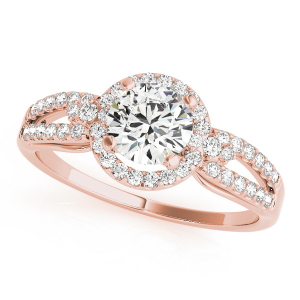Junia Natural Rose Gold Halo Engagement Diamond Ring