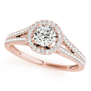 Josette Natural Rose Gold Halo Diamond Ring