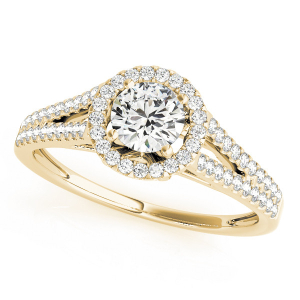 Josette Natural Yellow Gold Halo Diamond Ring