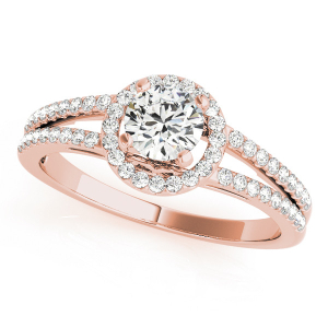 Jacklyn Natural Rose Gold Halo Diamond Ring