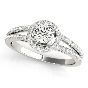 Jacklyn Natural Round cut Halo Diamond Ring