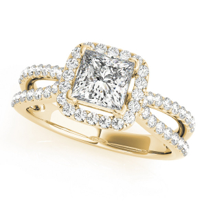 Kaylynn Natural Yellow Gold Halo Diamond Ring