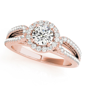 Lili Natural Rose Gold Halo Diamond Ring