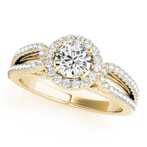 Lili Natural Yellow Gold Halo Diamond Ring