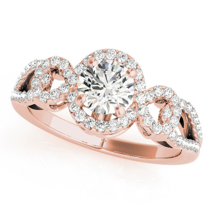 Jrue Natural Rose Gold Halo Diamond Ring