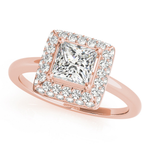 Lori Natural Rose Gold Halo Diamond Ring