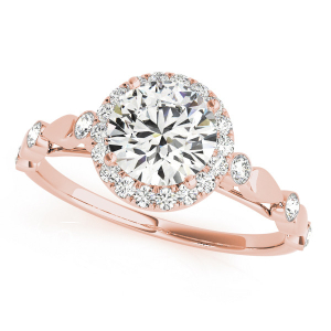 Lenore Natural Rose Gold Halo Diamond Ring
