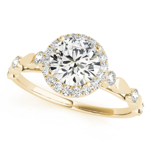 Lenore Natural Yellow Gold Halo Diamond Ring